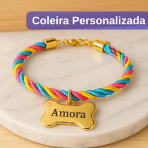 Coleira com pingente personalizado